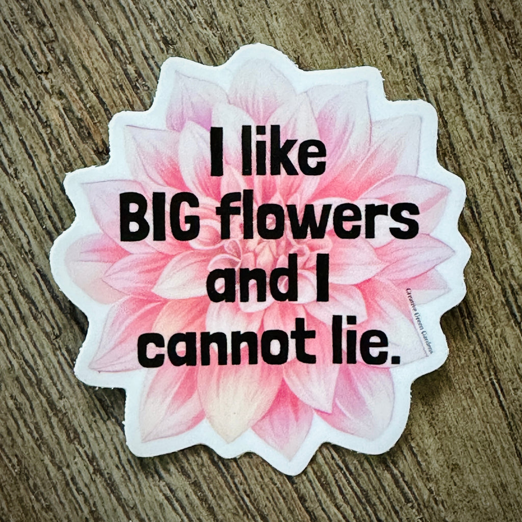 “I like BIG flowers and I cannot lie” vinyl sticker