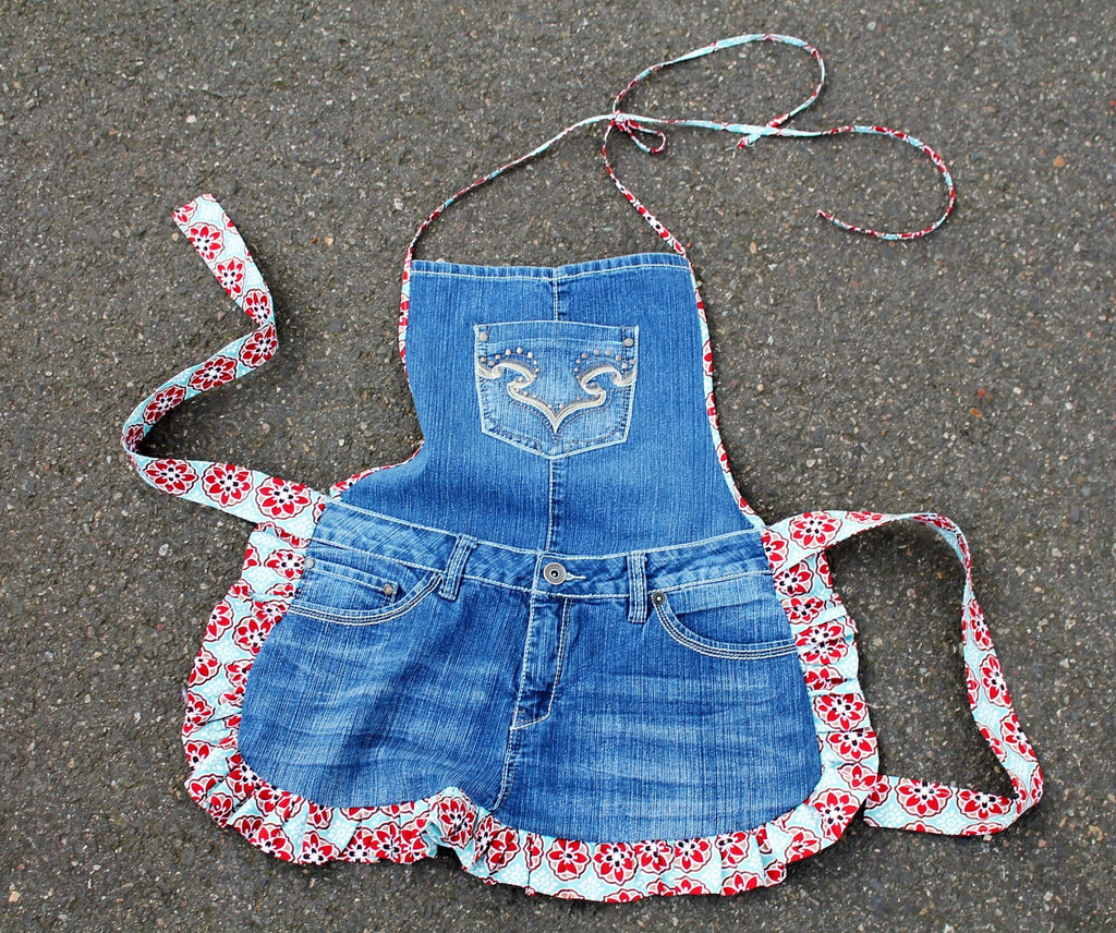 Upcycled Jean Apron Sewing Pattern (Downloadable PDF)
