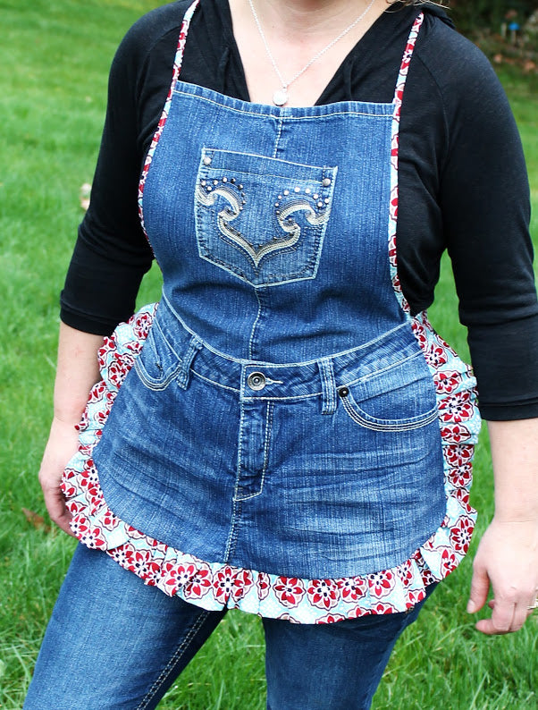 Upcycled Jean Apron Sewing Pattern (Downloadable PDF)